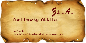 Zselinszky Attila névjegykártya