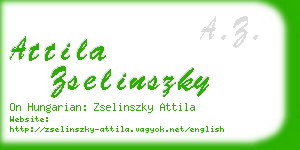 attila zselinszky business card